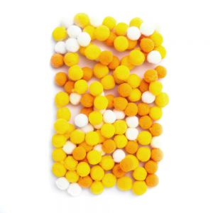Pompony poliestrowe dpCraft 1cm Żółte, 120szt